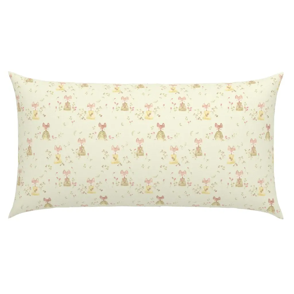 Fox Girls Sleeping Woodland Watercolour King Pillow Sham - Pink product