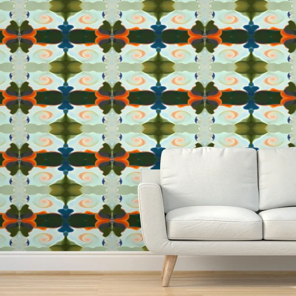 Fragments Redux Magnolia Swirl Peel and Stick Wallpaper - Teal product