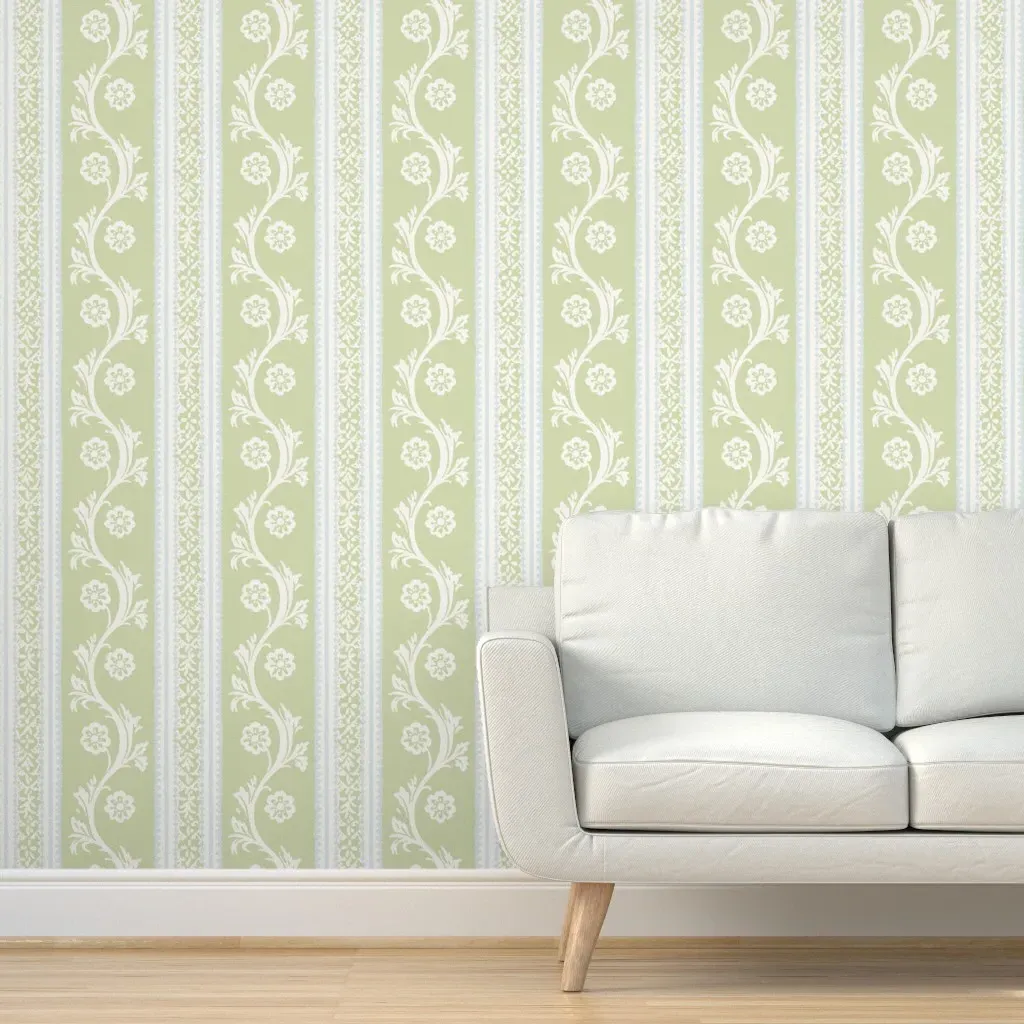 Francie Stripe Layered Levin Peel and Stick Wallpaper - Green product