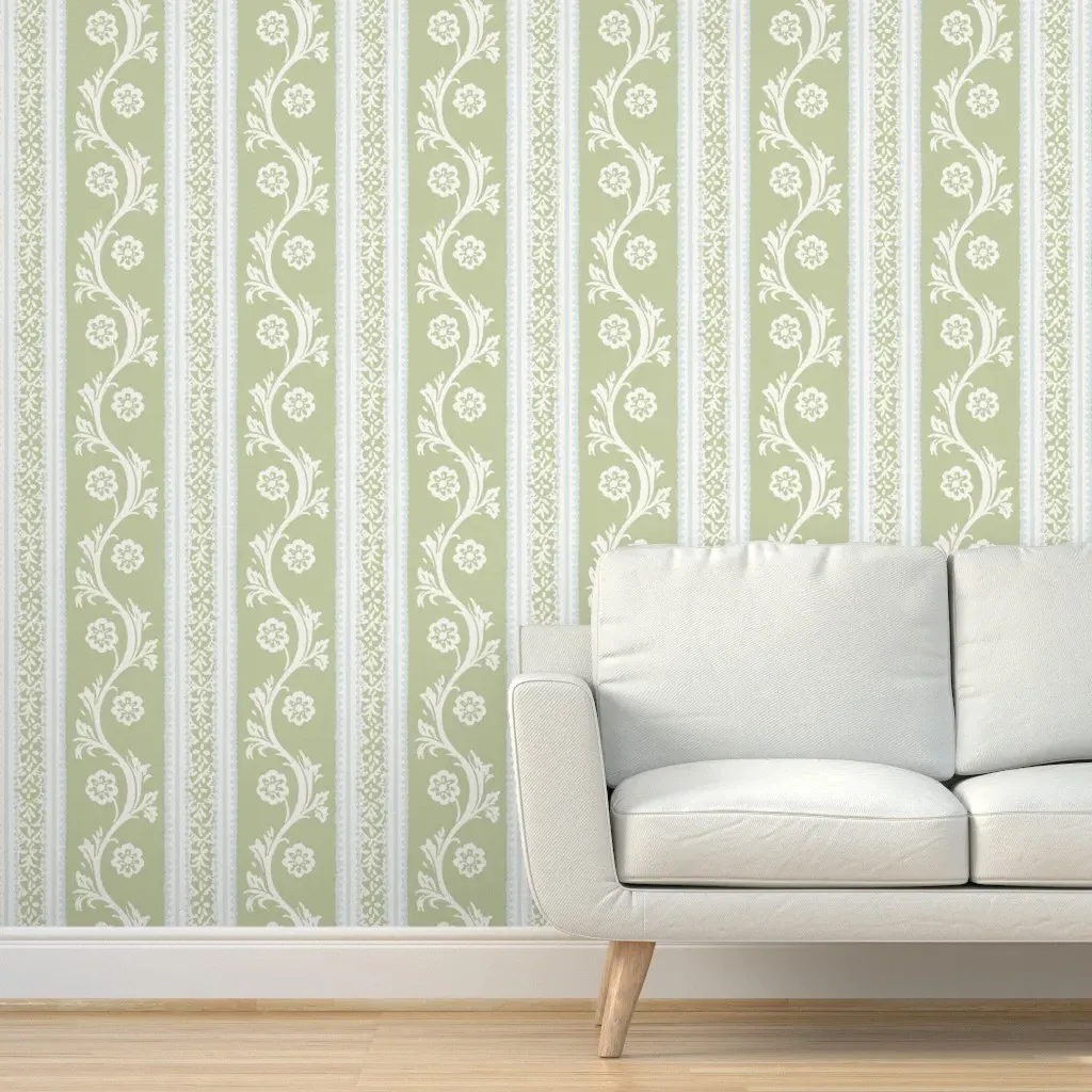 Francie Stripe Layered Levin3 Peel and Stick Wallpaper - Green product