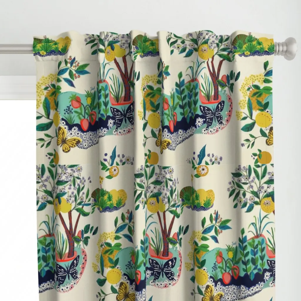 Frank Citrus Inspiration Curtain Panel - Yellow-Green alternate view