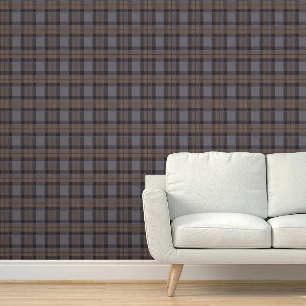 Fraser Hunting Tartan Plaid Peel and Stick Wallpaper - Grey product