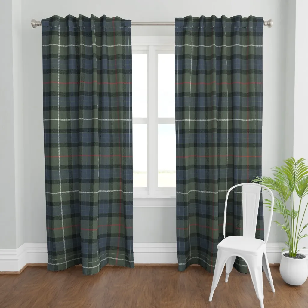 Fraser Tartan Plaid Curtain Panel - Olive Green product