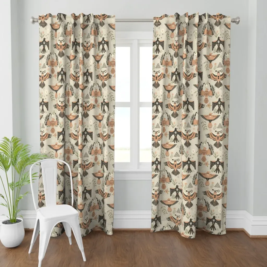 Free Spirit Tattoo Curtain Panel - Terracotta product