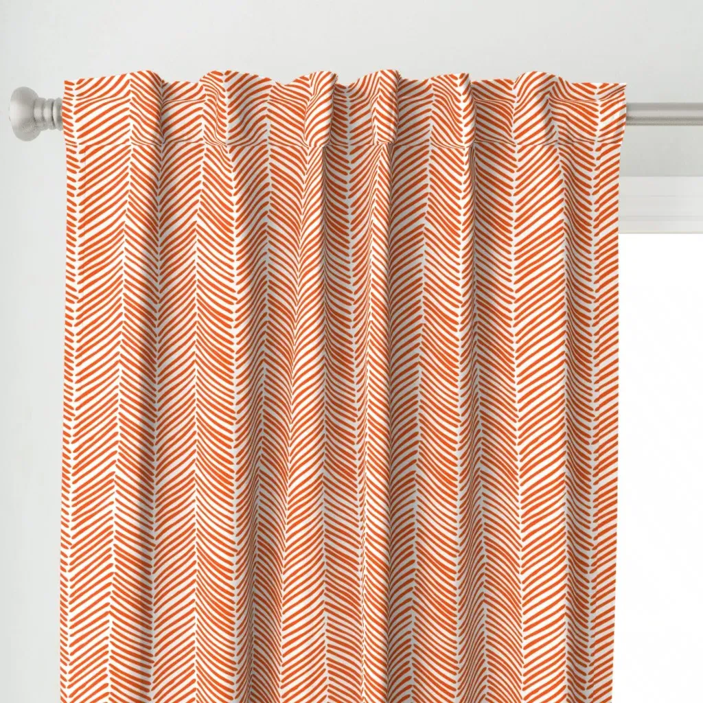 Freeform Arrows Large Curtain Panel - Orange alternate view