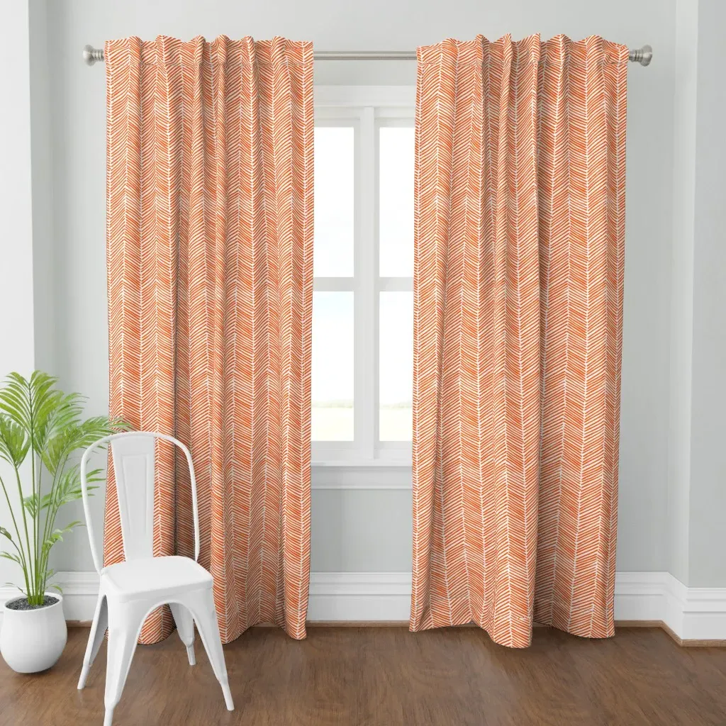 Freeform Arrows Large Curtain Panel - Orange product