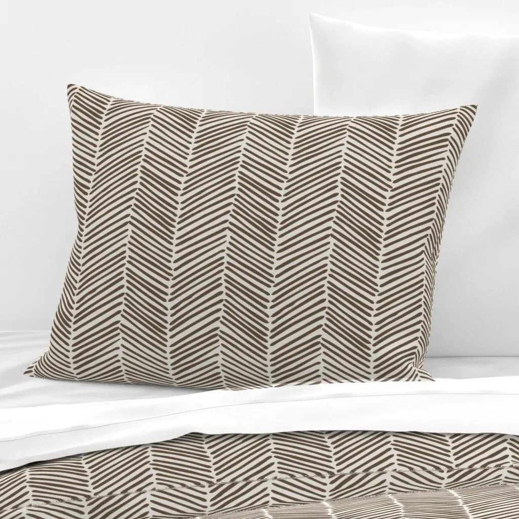 Freeform Arrows Standard Knife Edge Cushion Cover - Brown, Cotton product