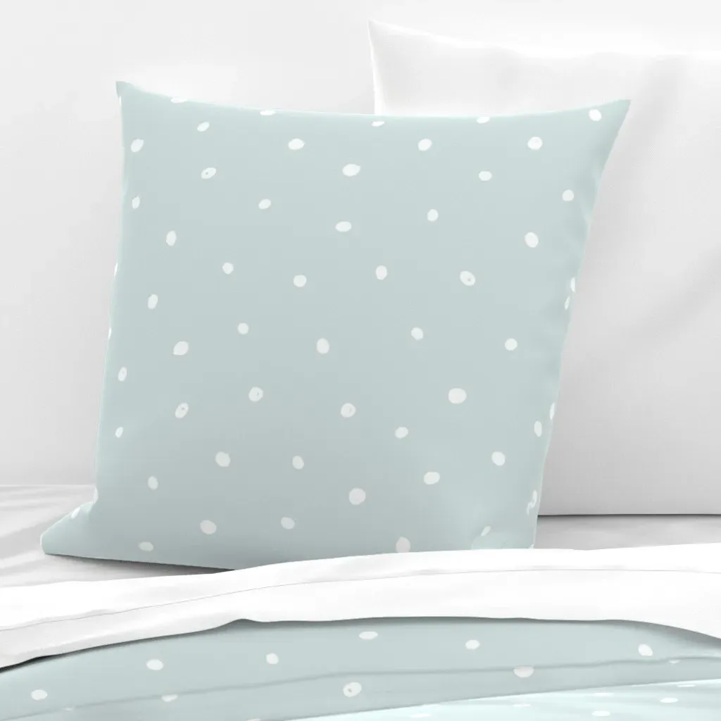 Freehand Dots On Blue Euro Pillow Sham - Light Blue product
