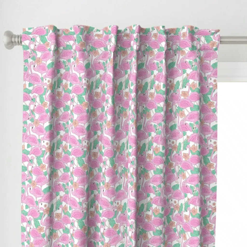 Freehand Flamingo Jungle Curtain Panel - Pink alternate view