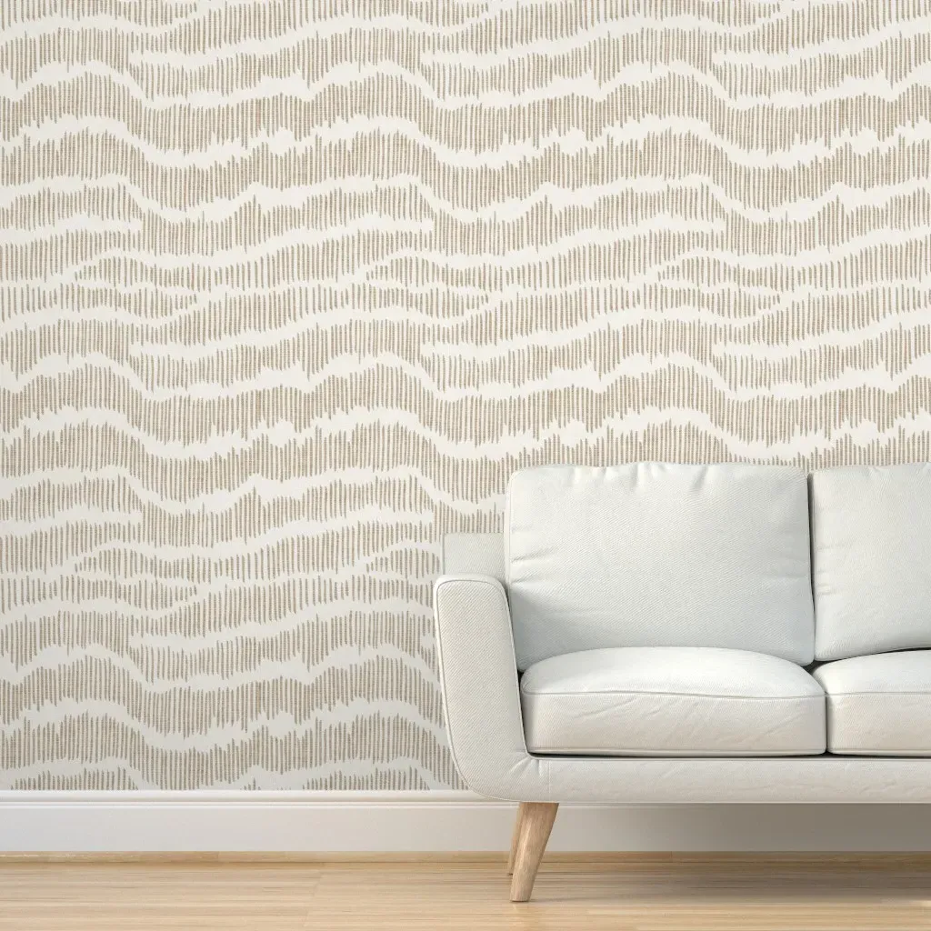 Freehand Waves Peel and Stick Wallpaper - Beige product