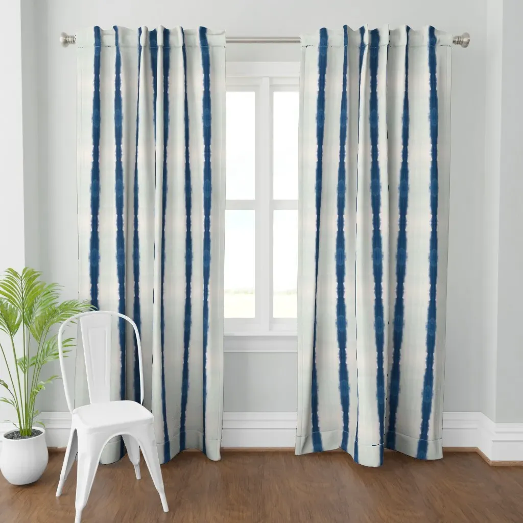 French Blue Cotton Curtain Panel - Blue product