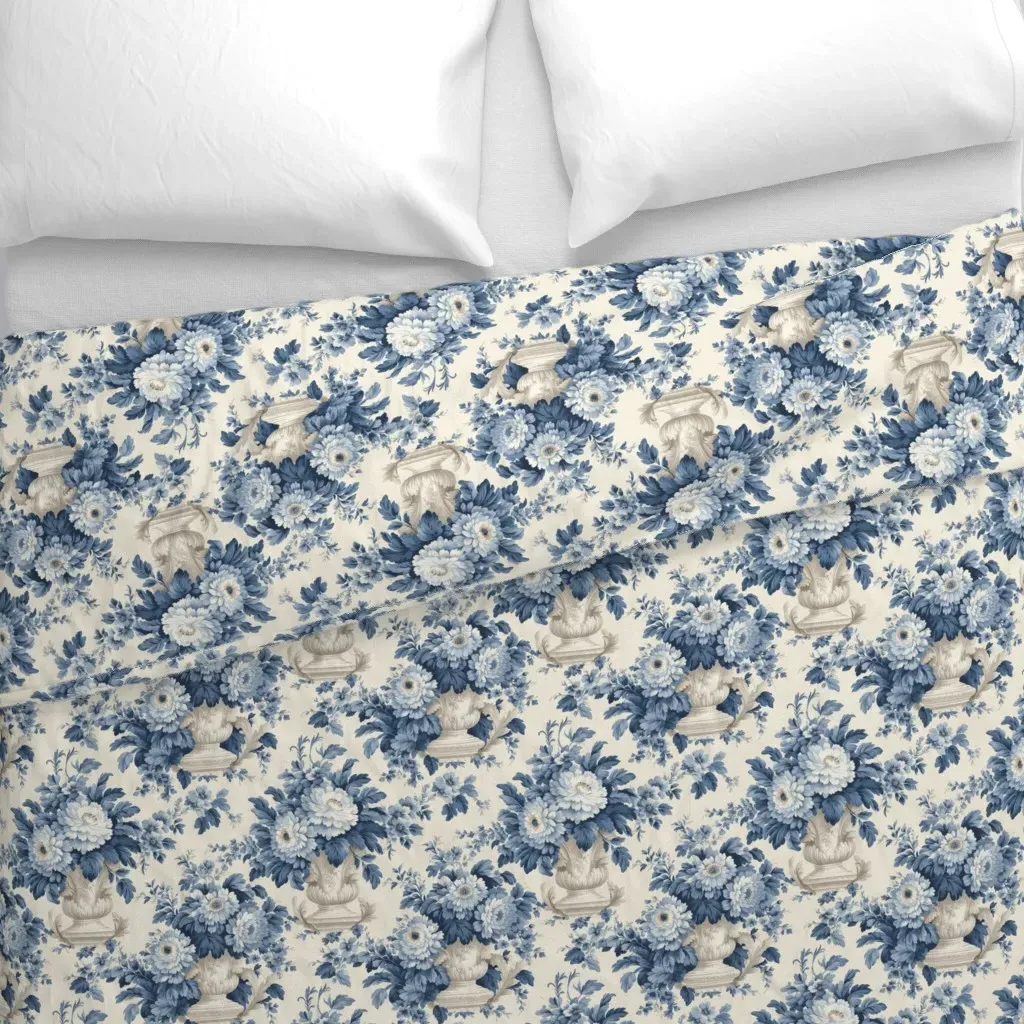 French Blue Flowers Duvet Cover - Blue alternate view