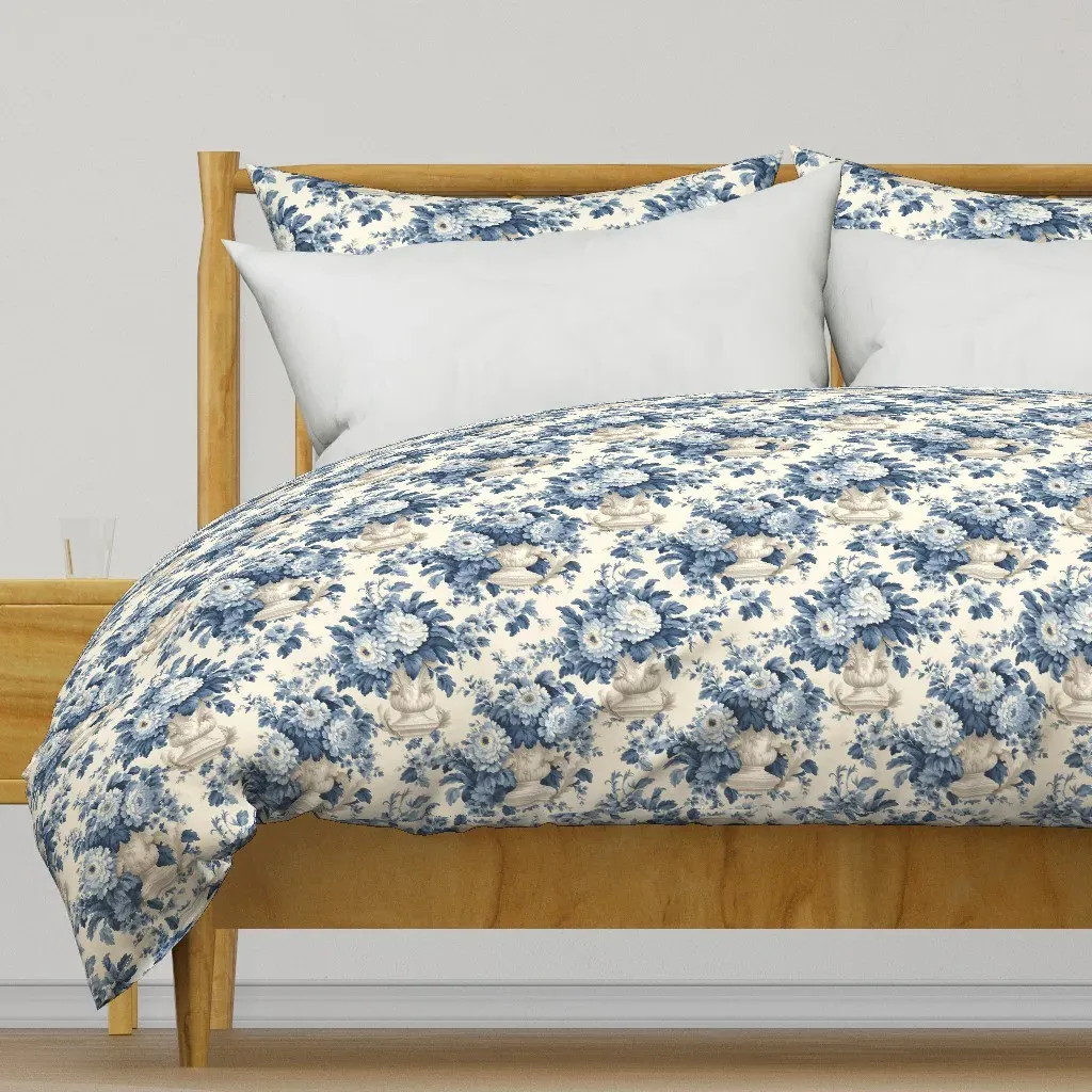 French Blue Flowers Duvet Cover - Blue product