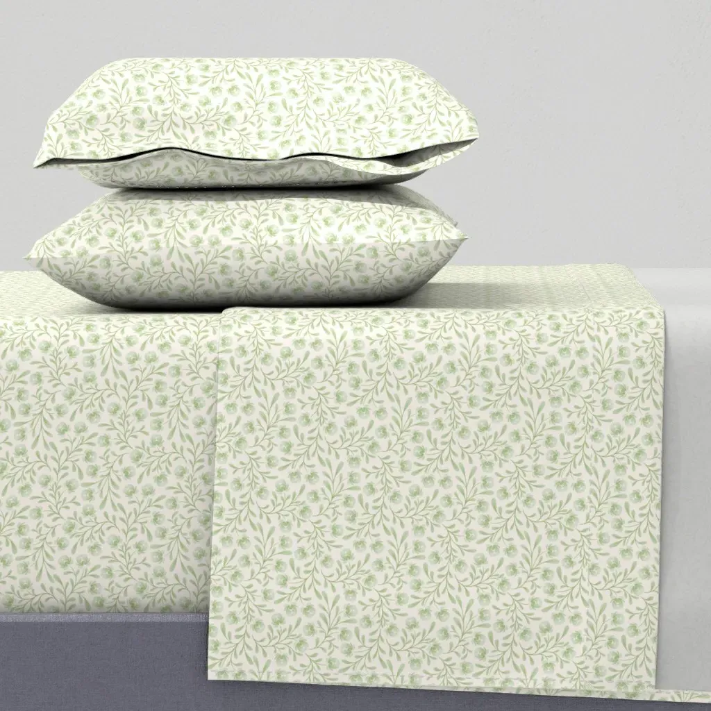 French Country Floral Full Sheet Set - Sage Green product
