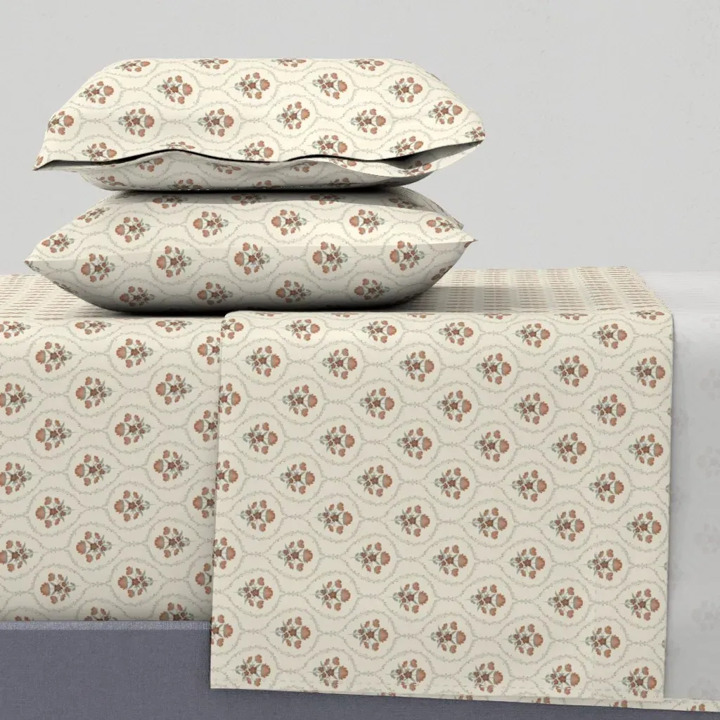 French Country Floral Twin Sheet Set - Dusty Rose product