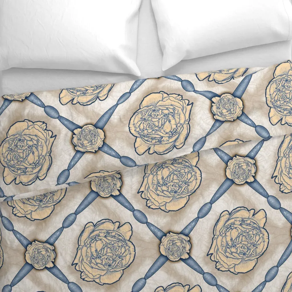French Country Peonies Duvet Cover - Beige alternate view