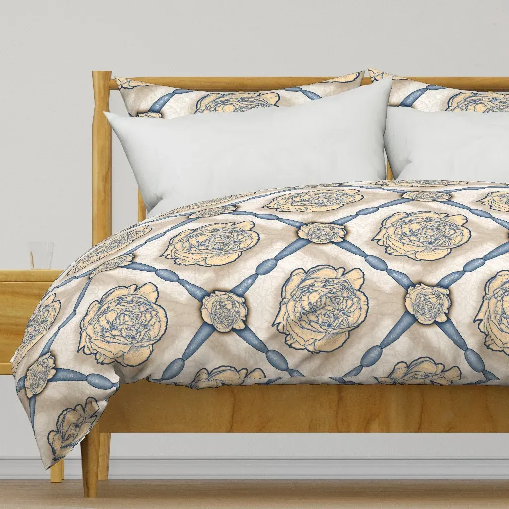 French Country Peonies Duvet Cover - Beige product