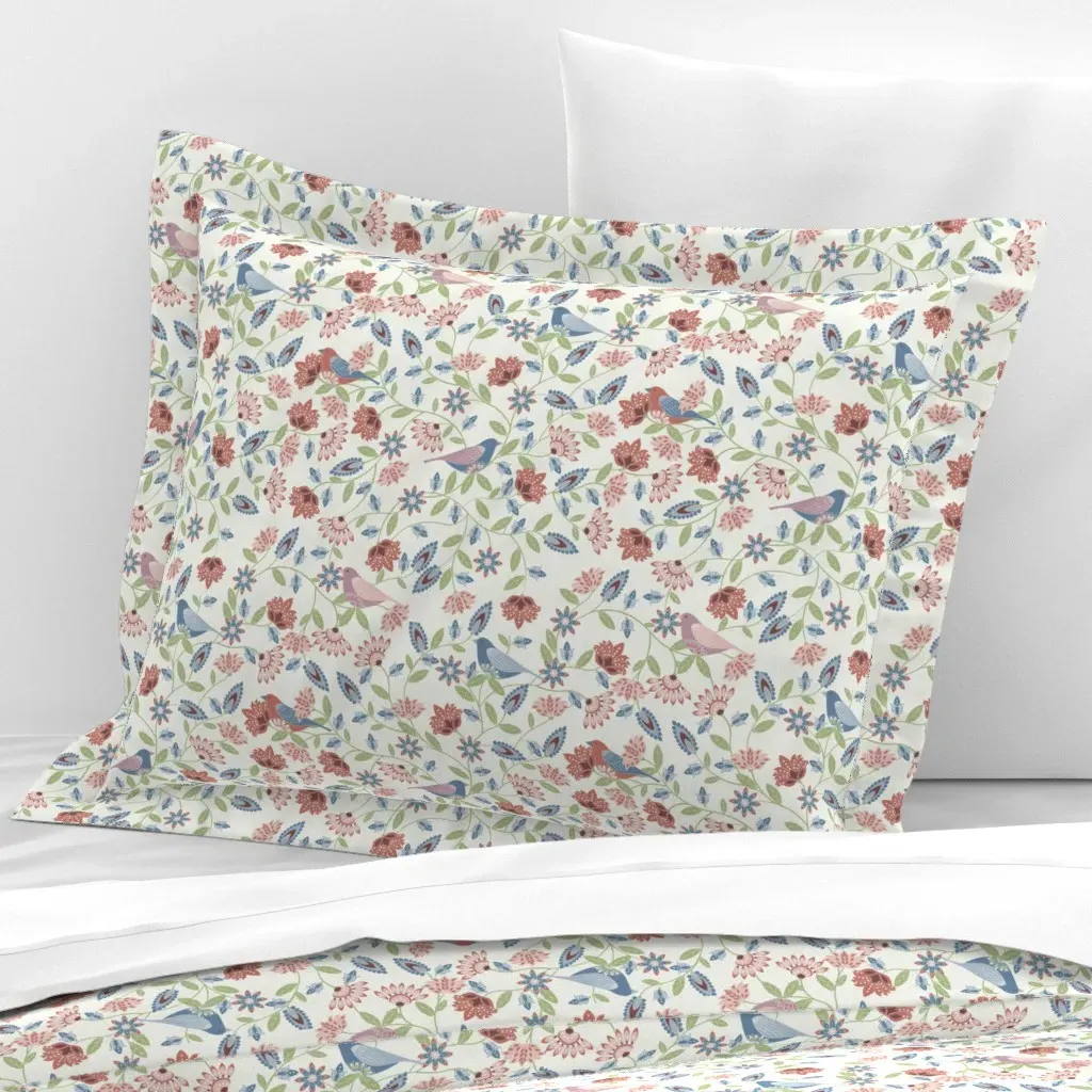 French Country Standard Flanged Pillowcase - Dusty Rose, Cotton Sateen product