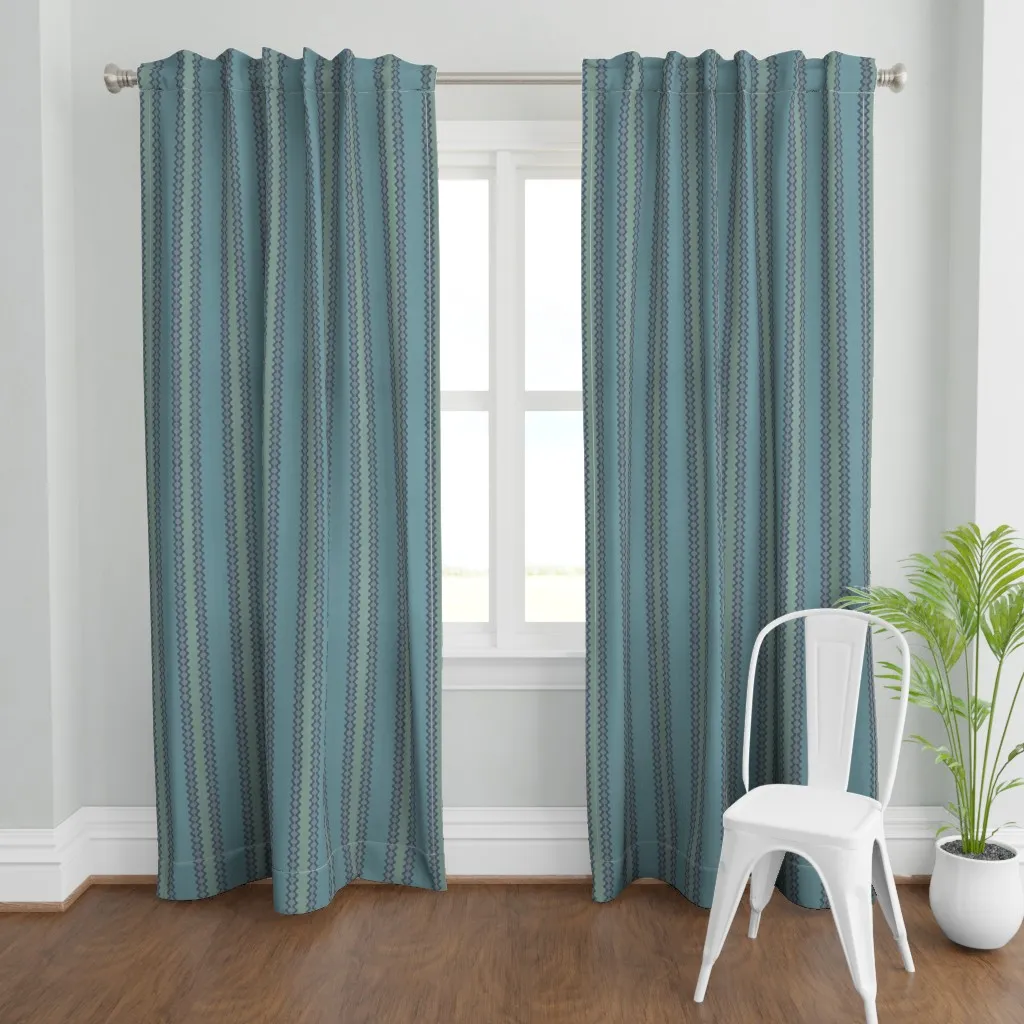 French Country Stripes Curtain Panel - Teal product