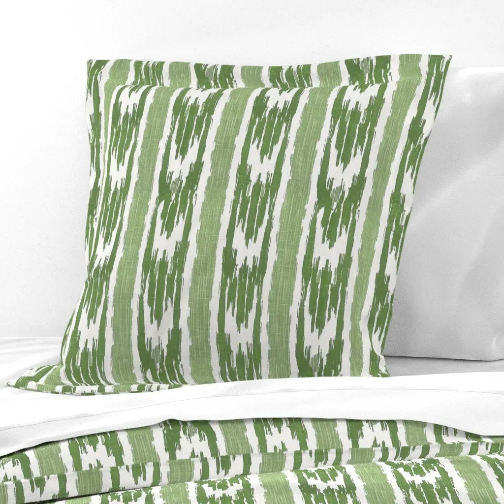 French Ikat Euro Pillow Sham - Sage Green product