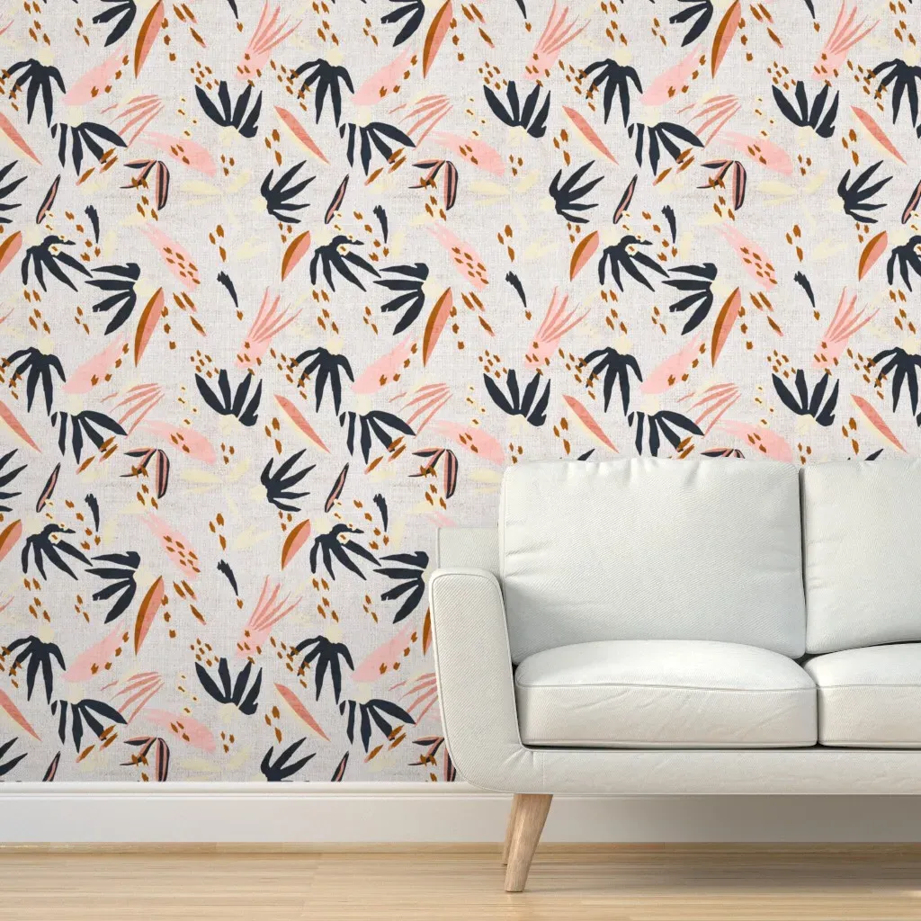 French Linen Boho Adobo Peel and Stick Wallpaper - Beige product