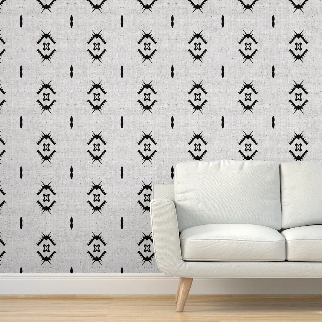 French Linen Monteau Peel and Stick Wallpaper - Black product