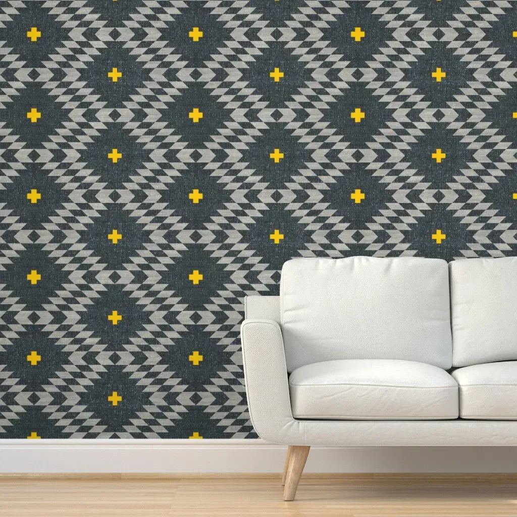French Linen Native Peel and Stick Wallpaper - Dark Blue product