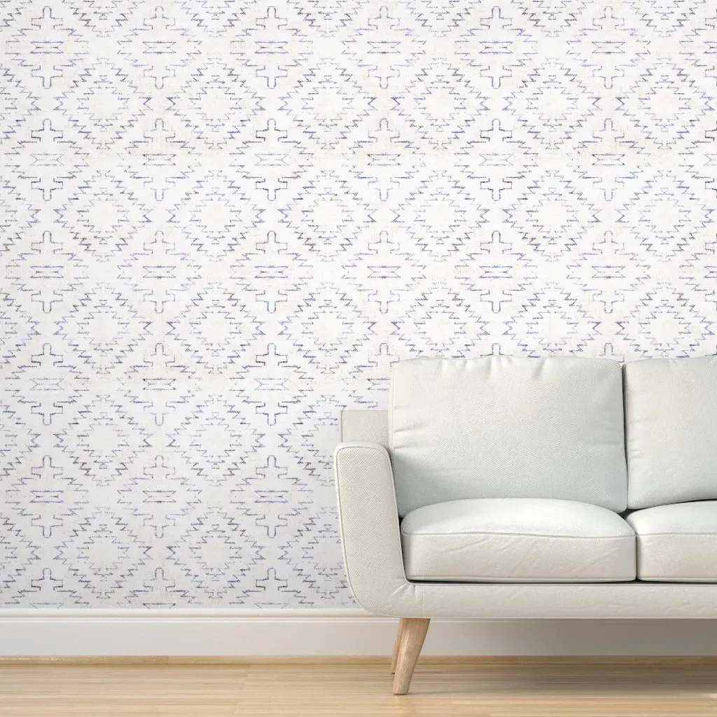 French Linen Sedona Geo Peel and Stick Wallpaper - White product