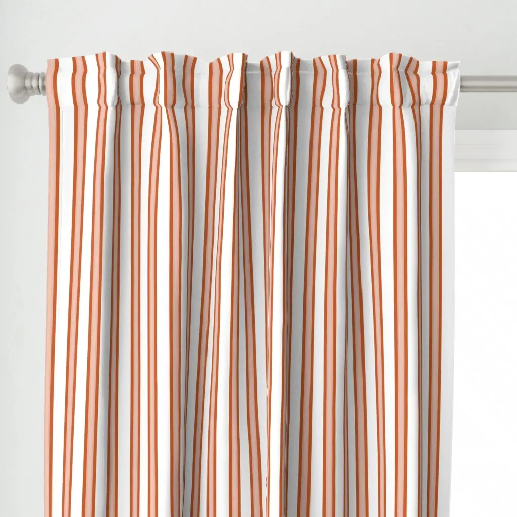 French Provincial Stripe Curtain Panel - Burnt Orange alternate view