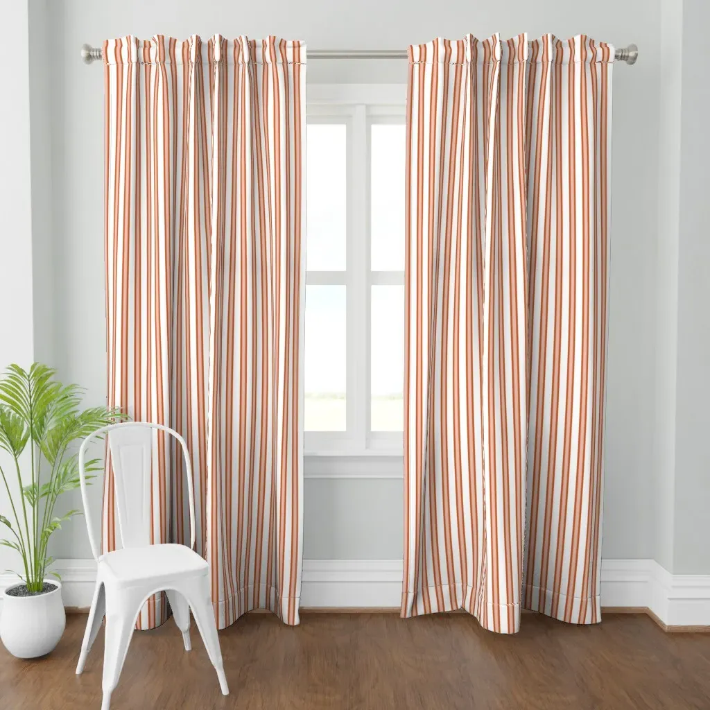 French Provincial Stripe Curtain Panel - Burnt Orange product