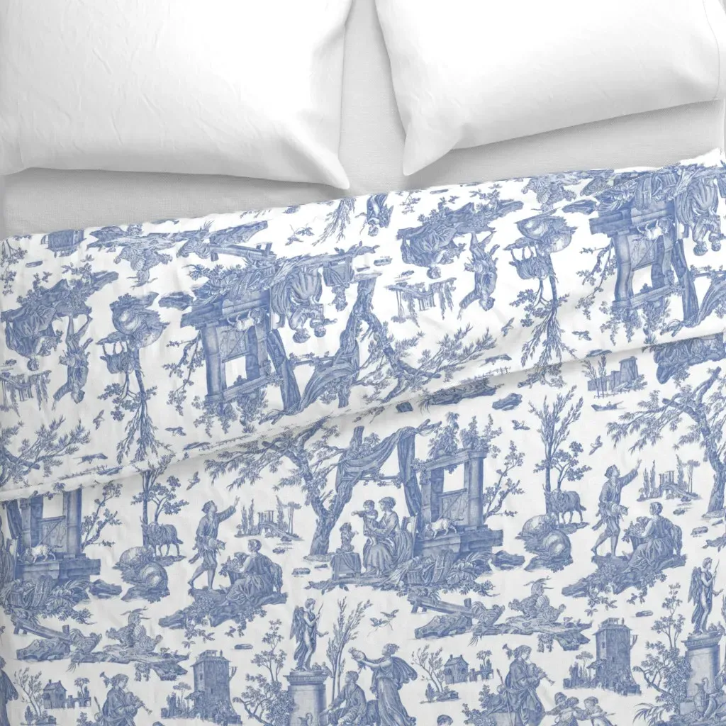 French Toile Duvet Cover - Blue alternate view