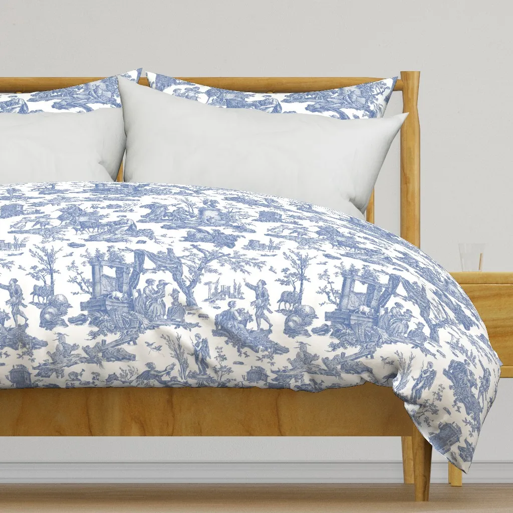 French Toile Duvet Cover - Blue product