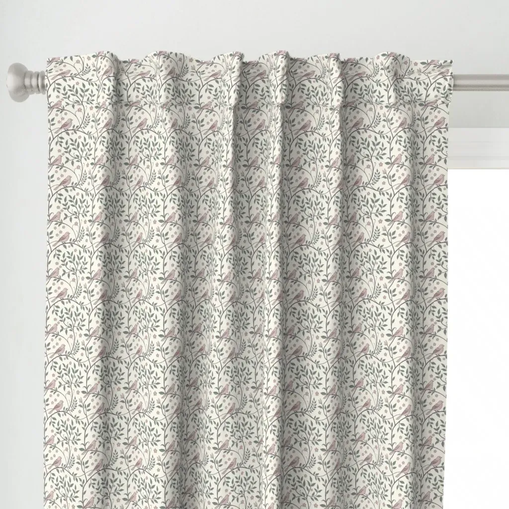 French Vintage Design Curtain Panel - Mauve alternate view