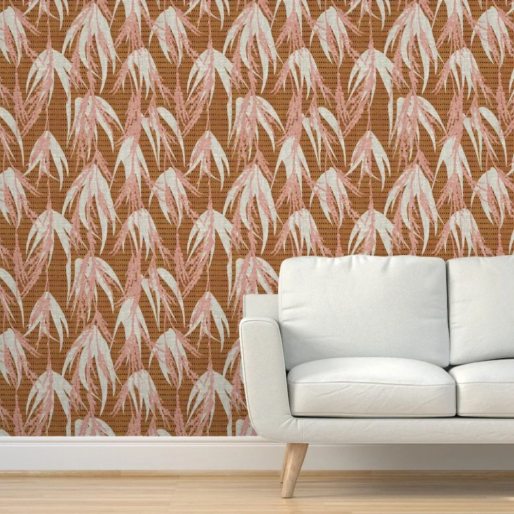 French Vintage Palm Large Peel and Stick Wallpaper - Off-White product