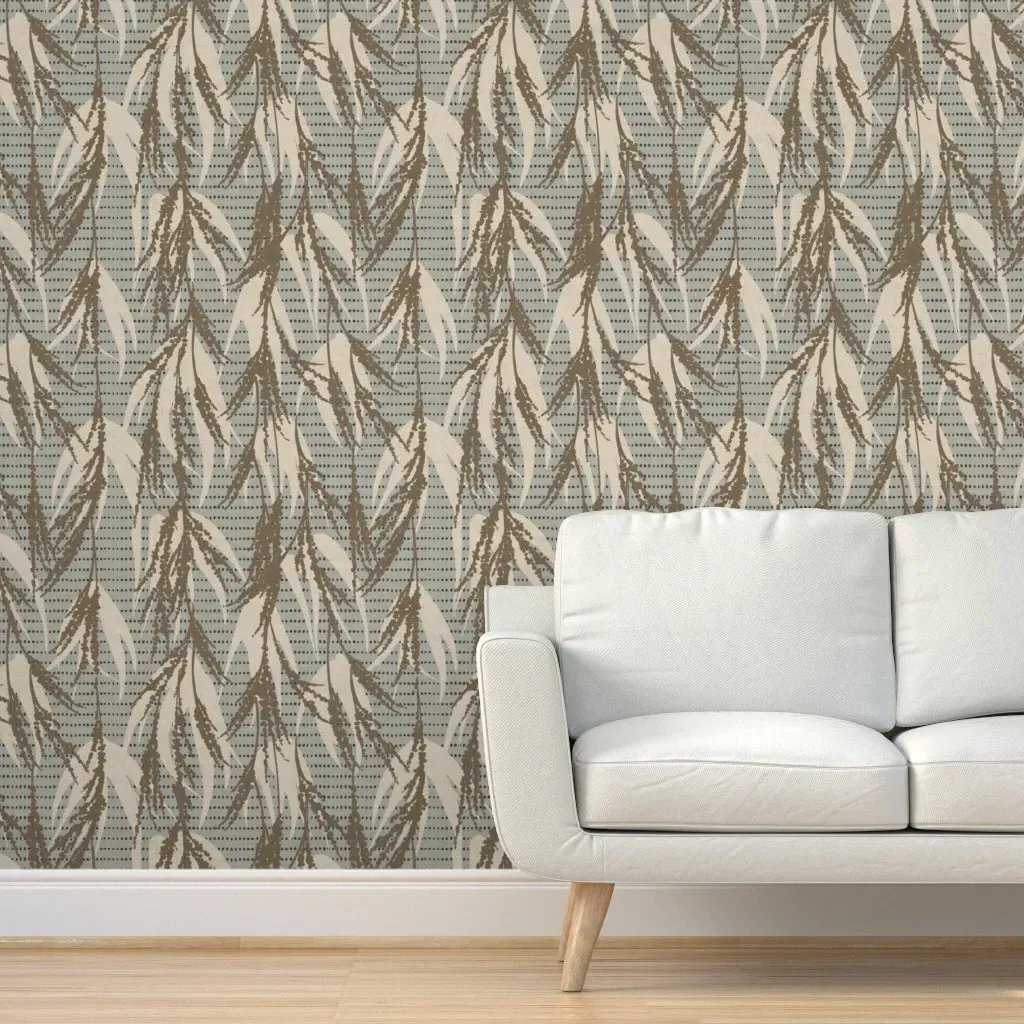 French Vintage Palm Peel and Stick Wallpaper - Taupe product