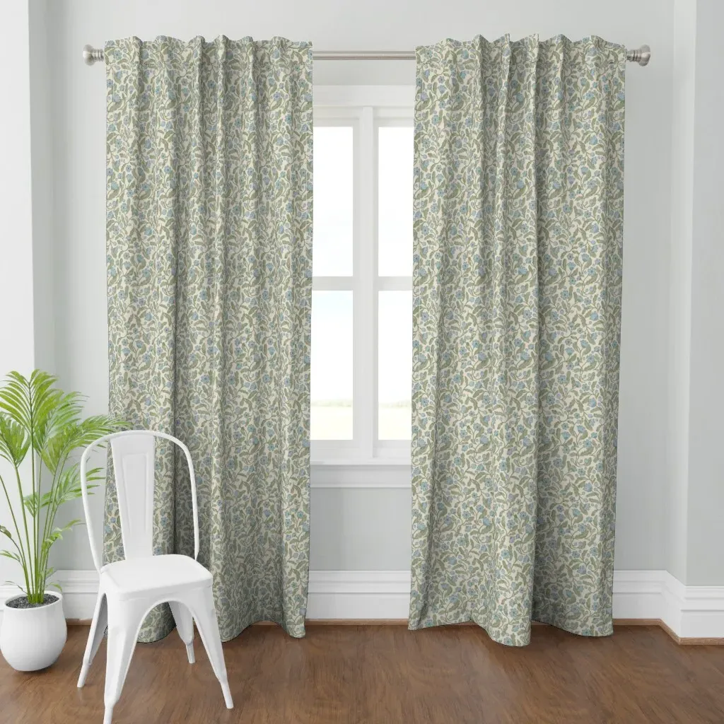 Frenchie Romantic Curtain Panel - Dusty Blue product