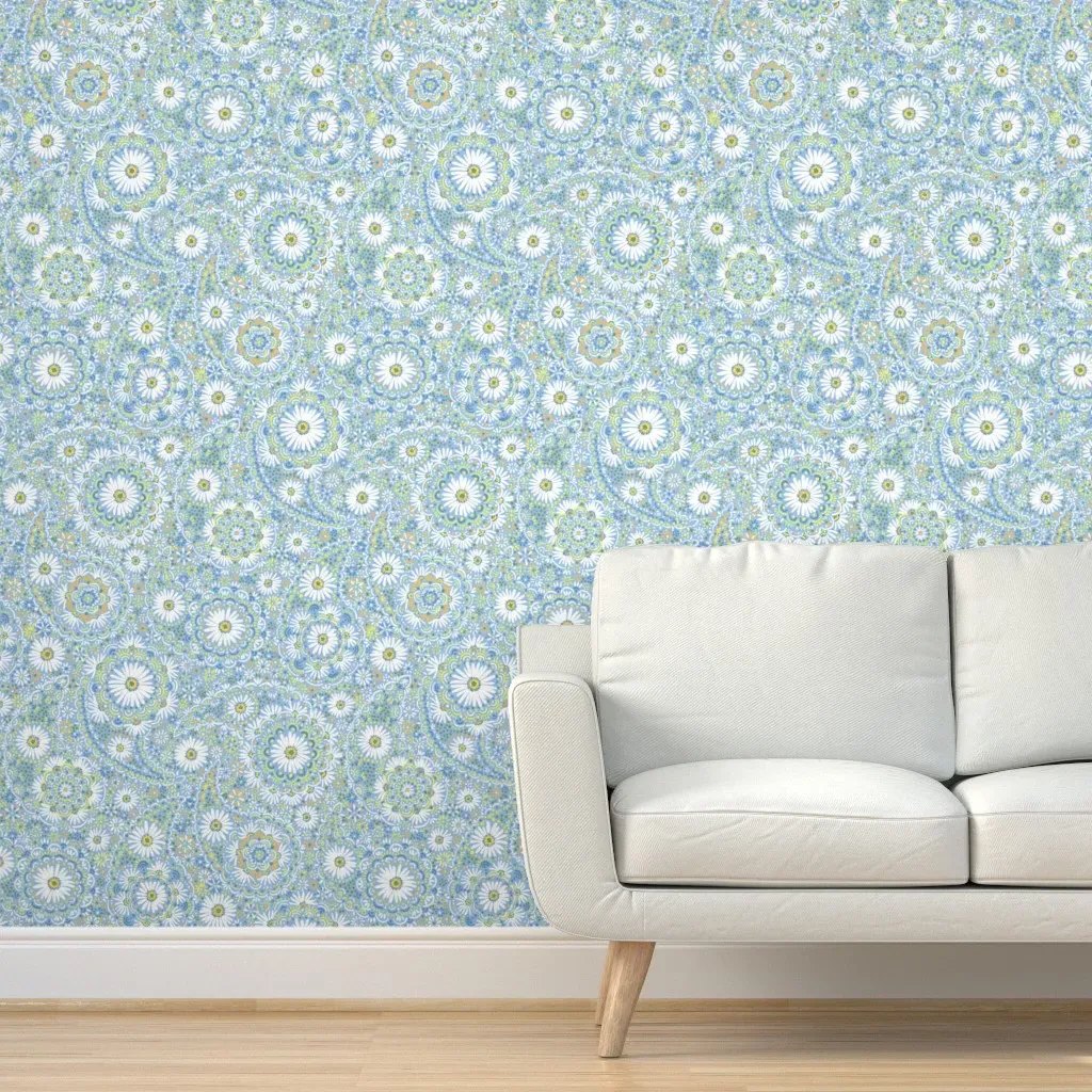 Fresh Daisy Paisley Peel and Stick Wallpaper - Light Blue product