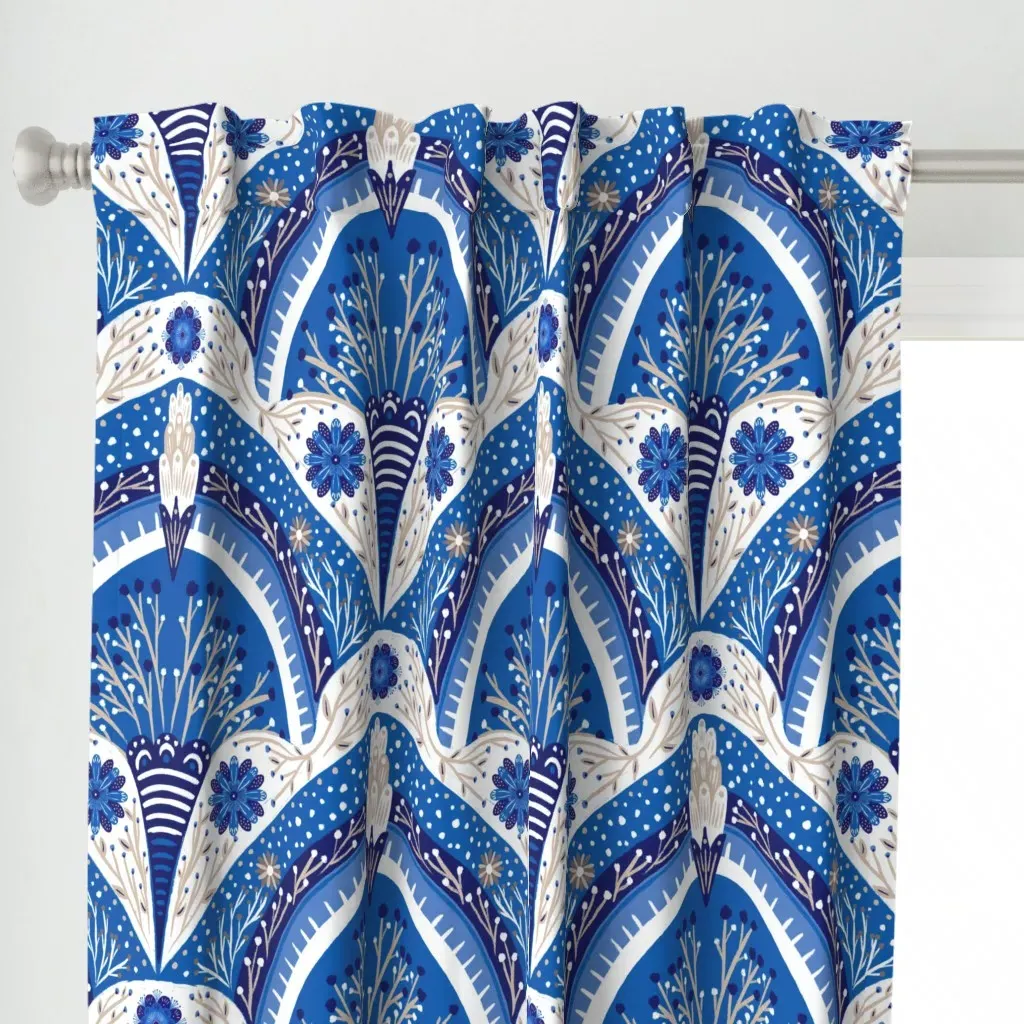 Fresh Greek Island Curtain Panel - Blue alternate view