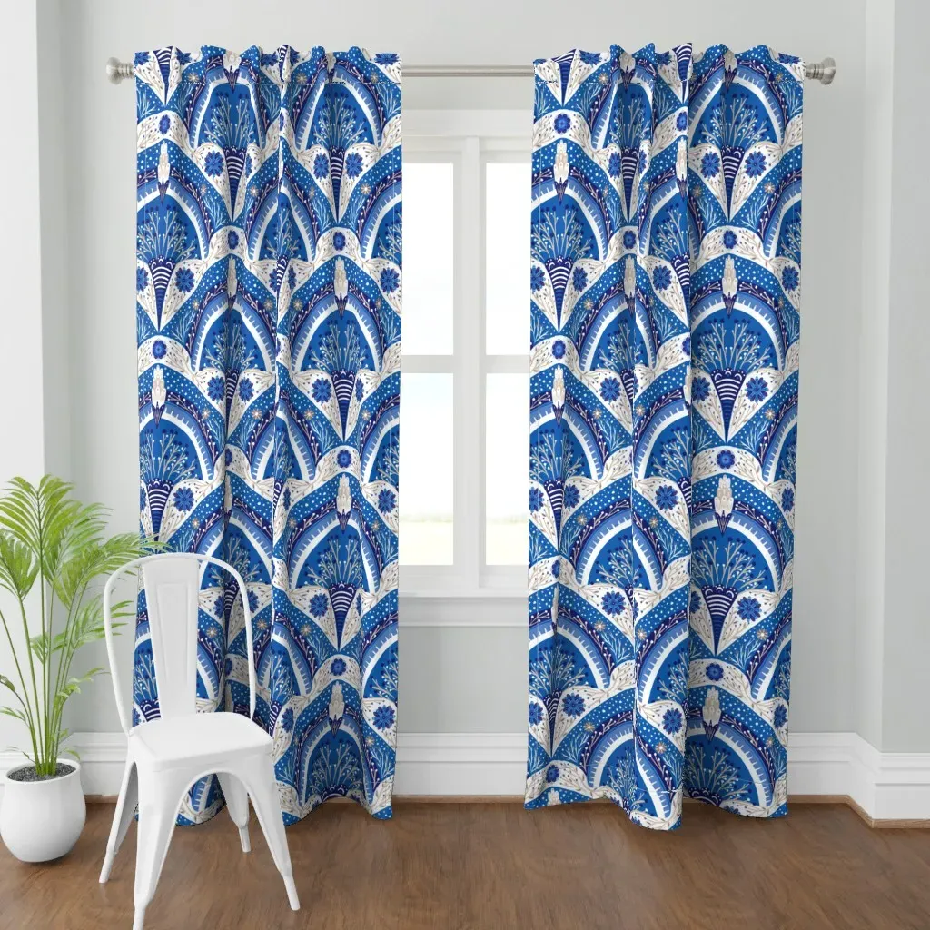 Fresh Greek Island Curtain Panel - Blue product