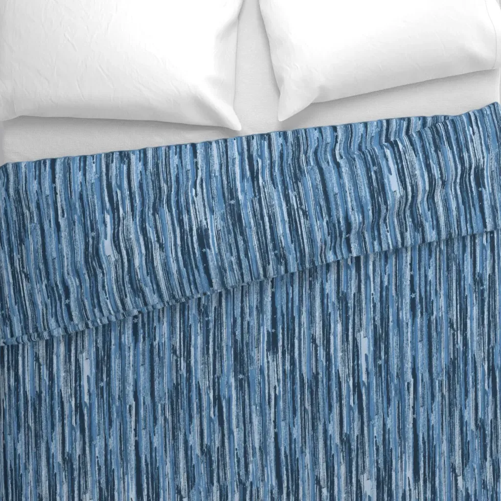 Fresh Painted Bright Blue Duvet Cover - Denim Blue alternate view