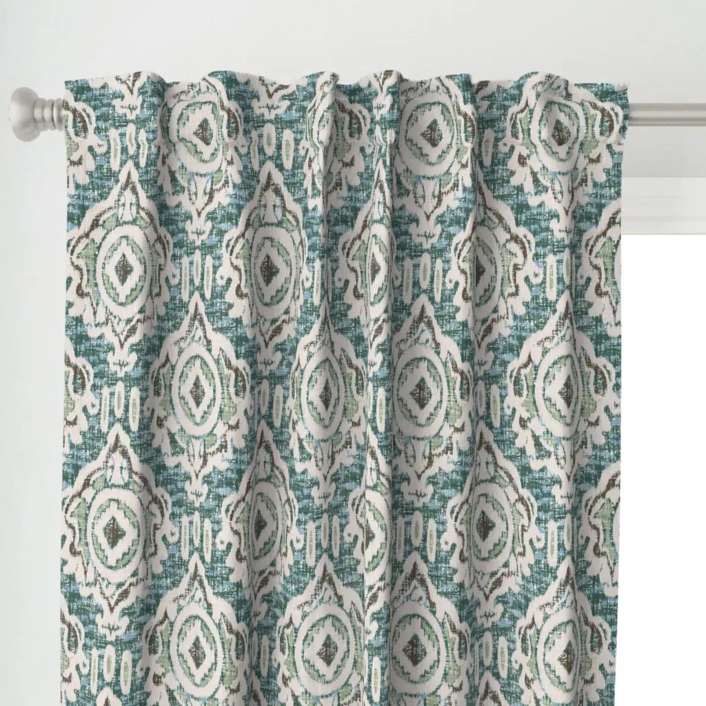 Freshwater Snapping Curtain Panel - Teal alternate view
