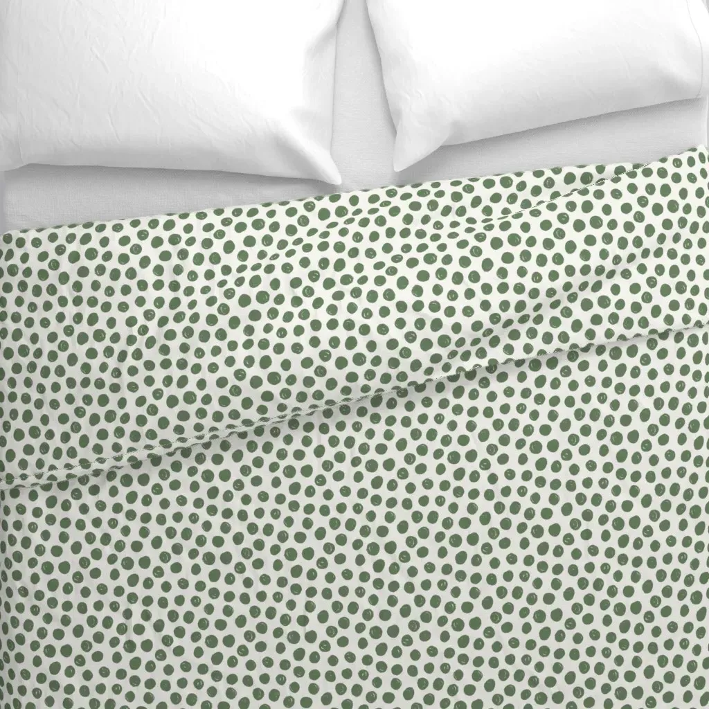 Freya Green Inky Mess Polka Duvet Cover - Sage Green alternate view
