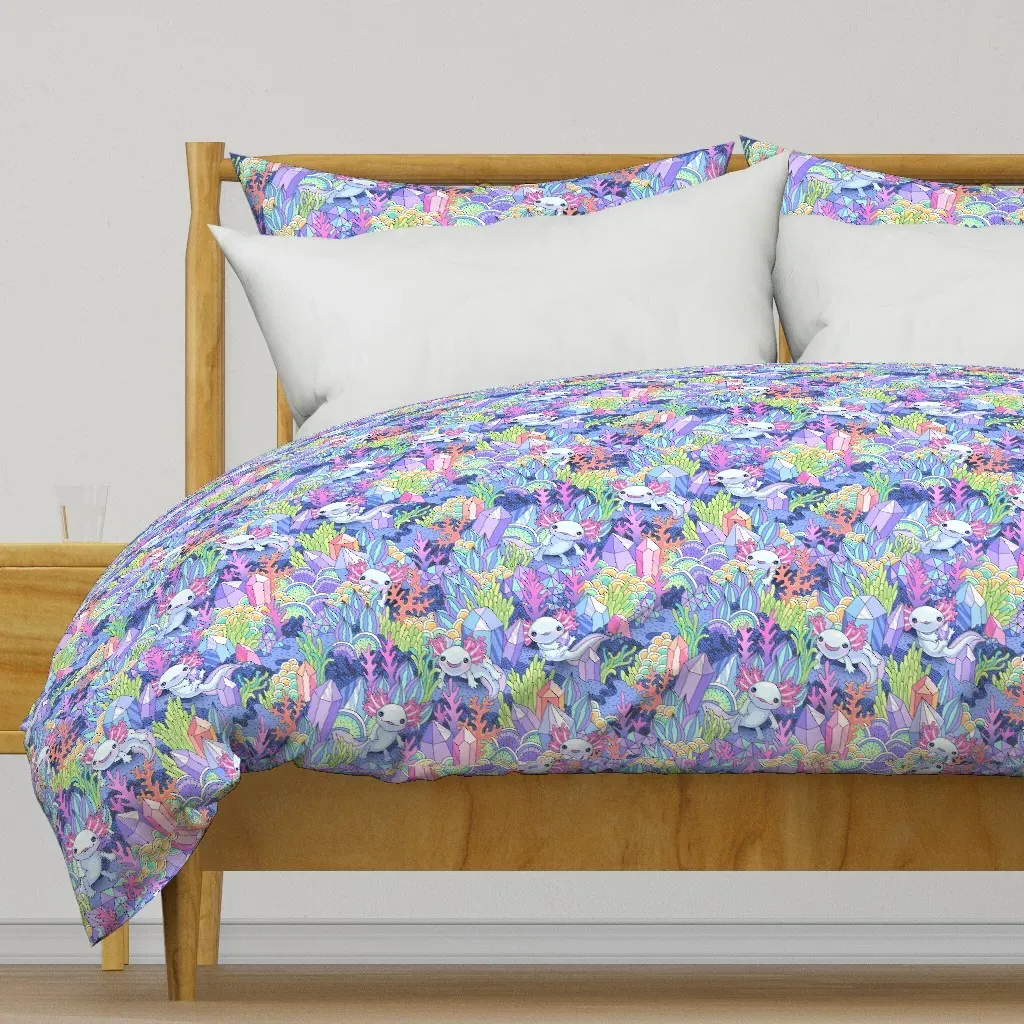 Friendly Axolotles Duvet Cover - Light Purple product