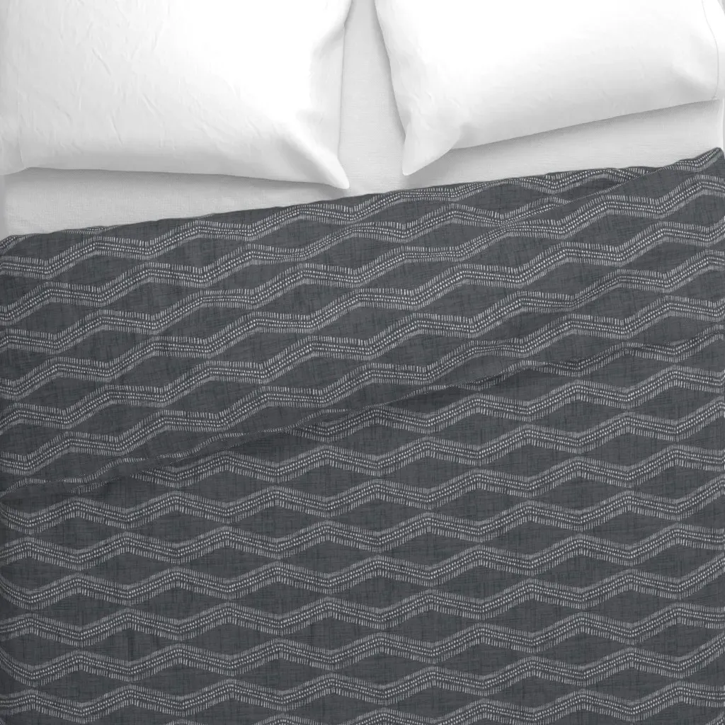 Fringe Benefits Duvet Cover - Charcoal alternate view