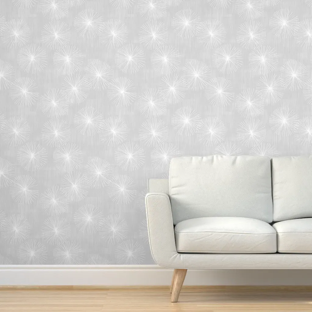 Friztin Dandelions Peel and Stick Wallpaper - Light Grey product