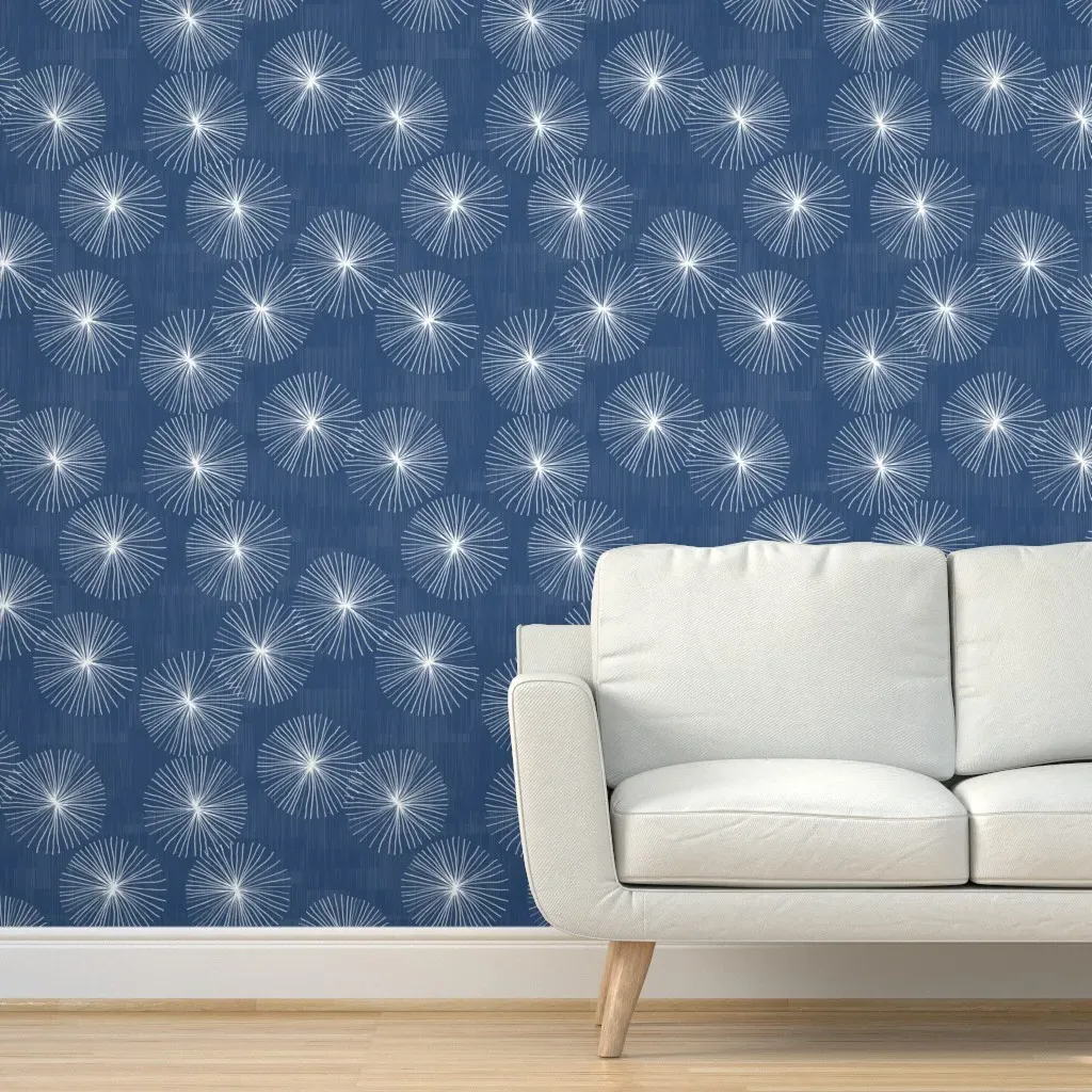 Friztin Dandelions Peel and Stick Wallpaper - Navy Blue product