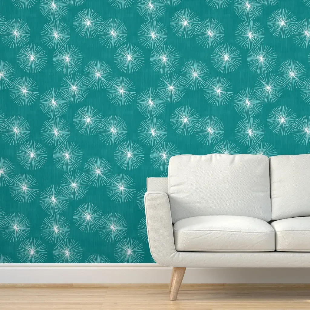 Friztin Dandelions Peel and Stick Wallpaper - Teal product