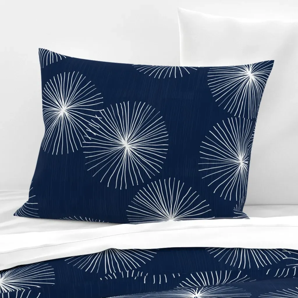 Friztin Dandelions Standard Knife Edge Cushion - Navy, Cotton product