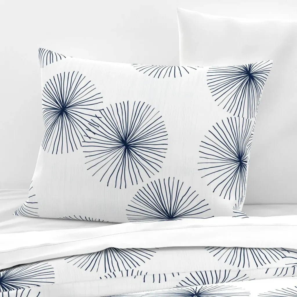 Friztin Dandelions Standard Pillow Cover - Navy Blue, Cotton Sateen product