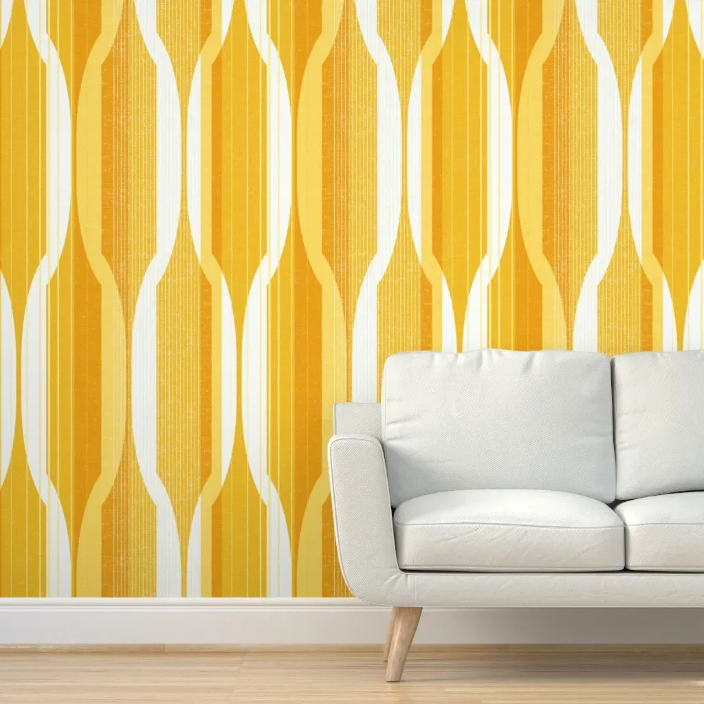 Friztin Mcm Hex Ogee M+M Peel and Stick Wallpaper - Yellow product